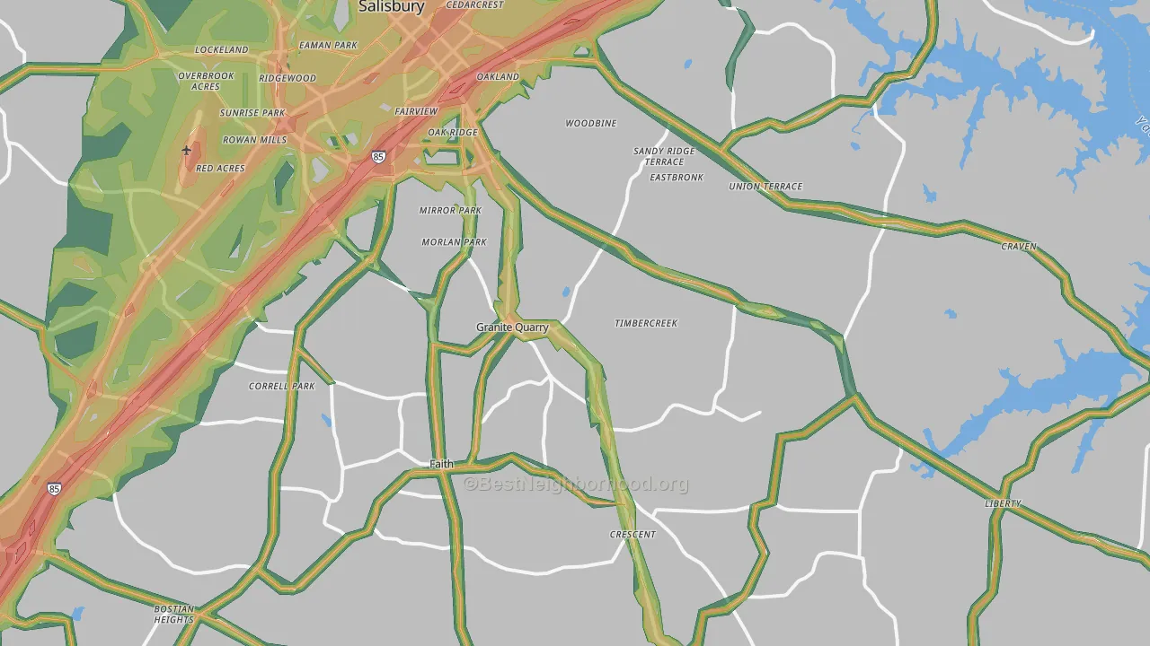 28146, NC Map of Noise Levels in 28146