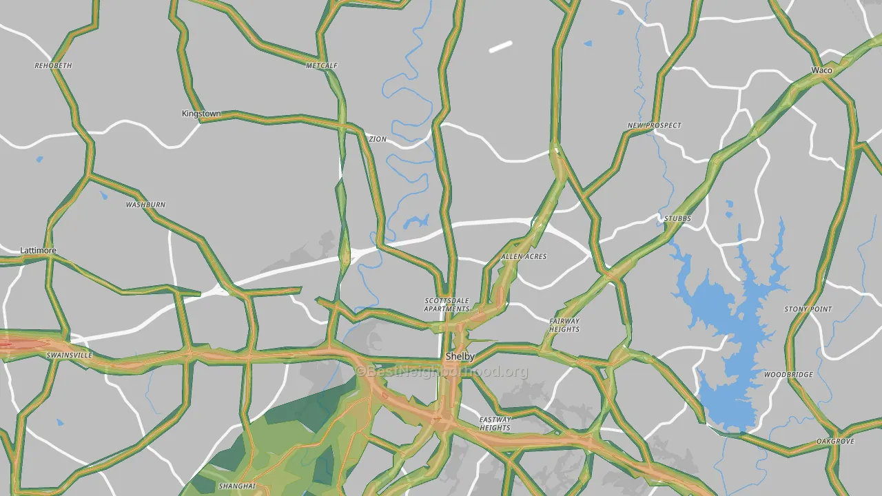 28150, NC Map of Noise Levels in 28150