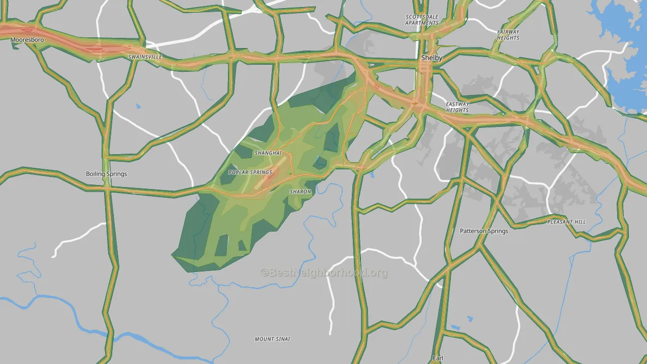 28152, NC Map of Noise Levels in 28152