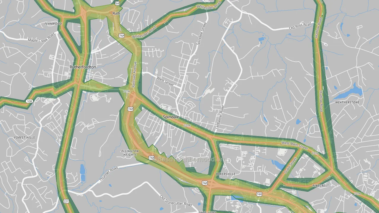 28160, NC Map of Noise Levels in 28160