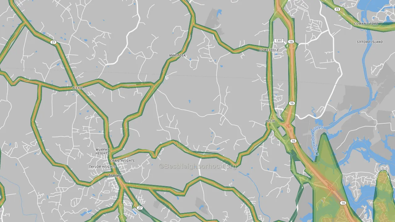 28164, NC Map of Noise Levels in 28164