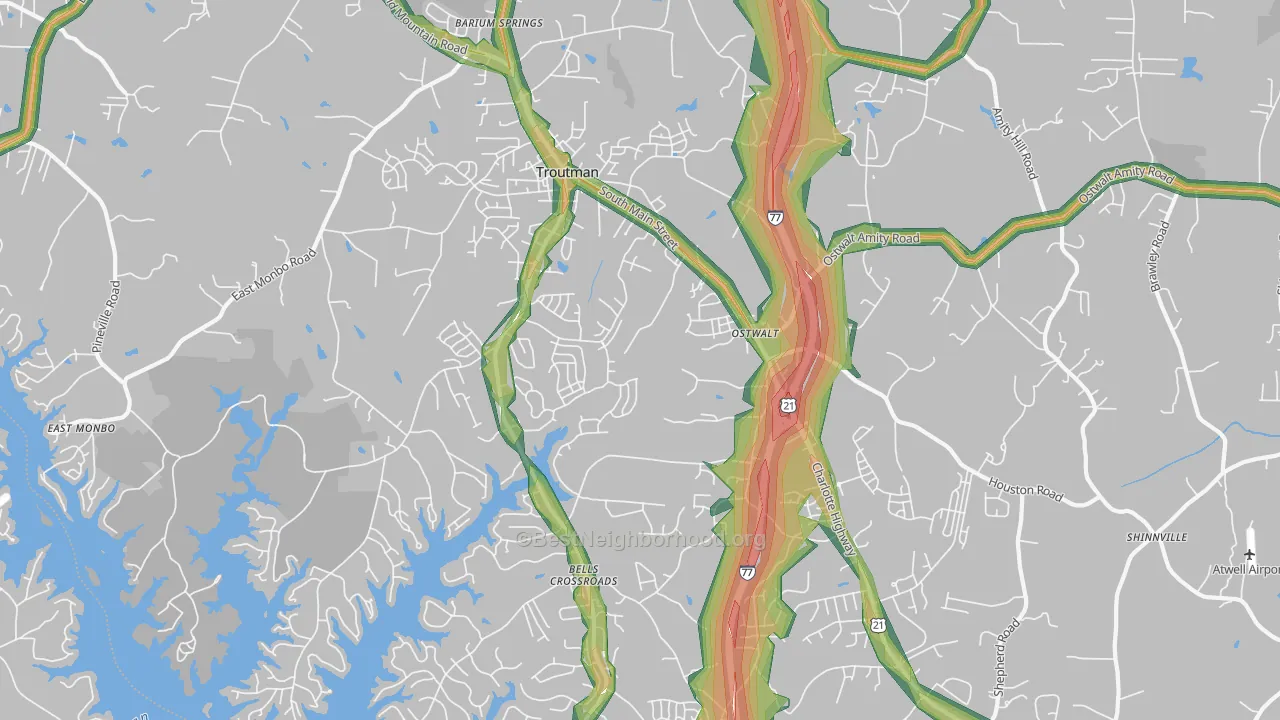 28166, NC Map of Noise Levels in 28166