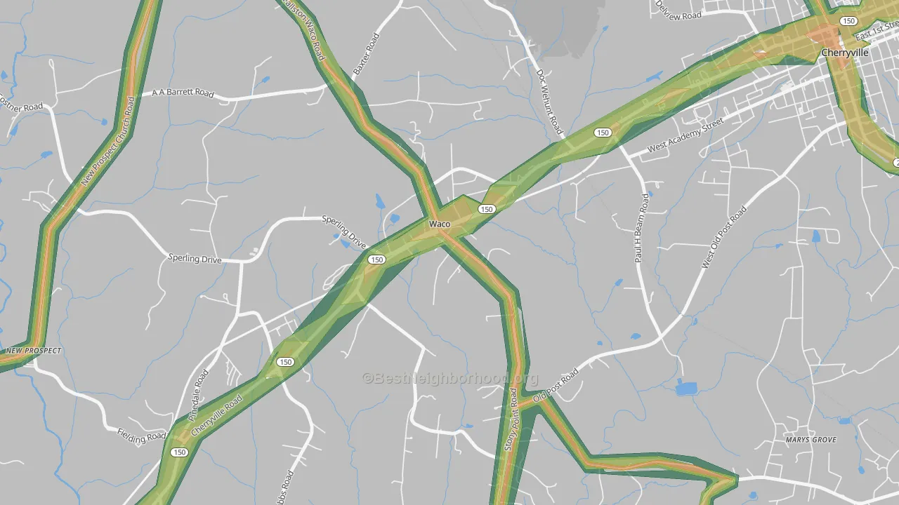 28169, NC Map of Noise Levels in 28169