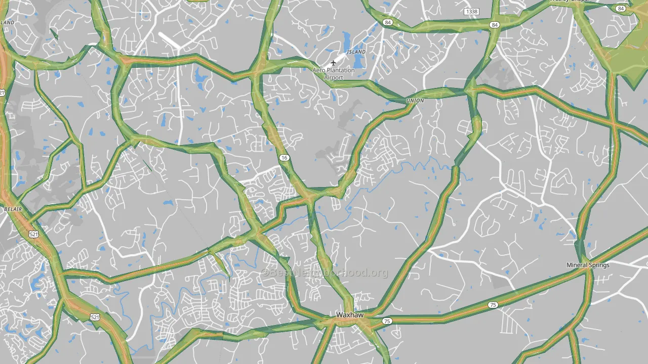 28173, NC Map of Noise Levels in 28173