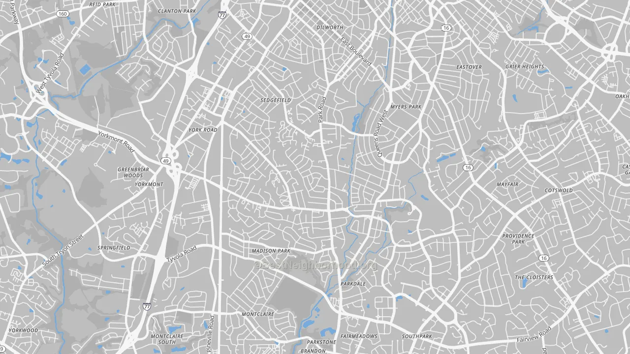 28209, NC Map of Noise Levels in 28209