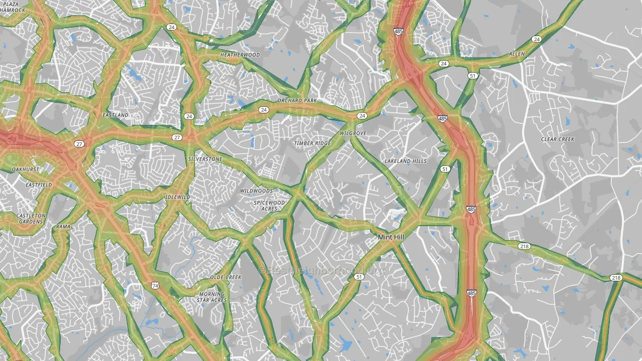 28227, NC Map of Noise Levels in 28227