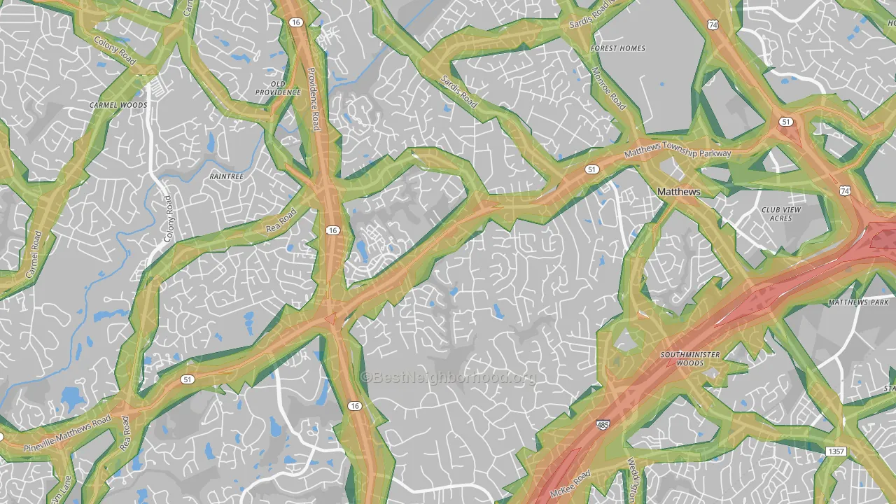 28270, NC Map of Noise Levels in 28270