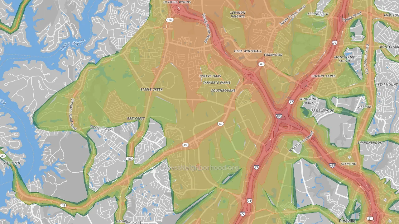 28273, NC Map of Noise Levels in 28273