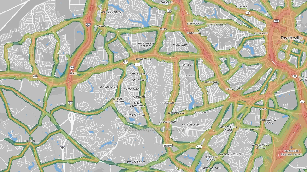 28304, NC Map of Noise Levels in 28304