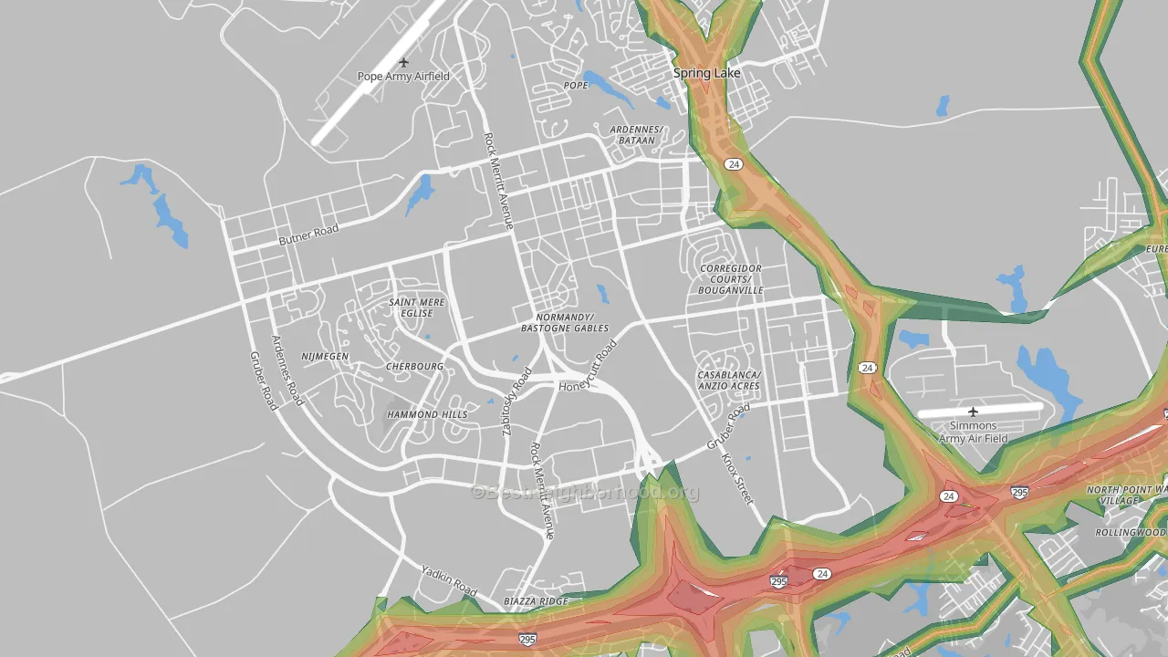 28307, NC Map of Noise Levels in 28307