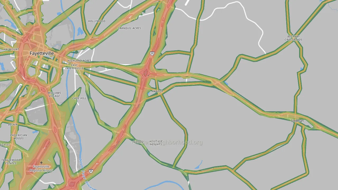 28312, NC Map of Noise Levels in 28312
