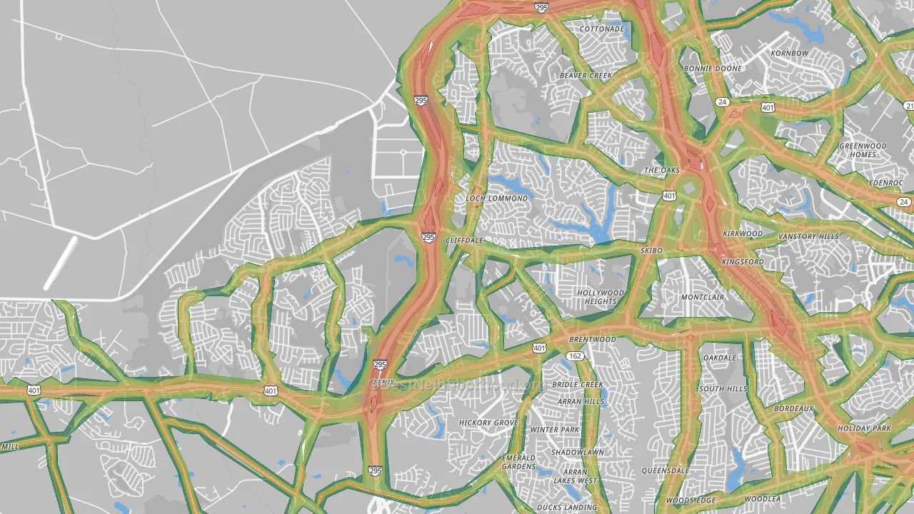 28314, NC Map of Noise Levels in 28314
