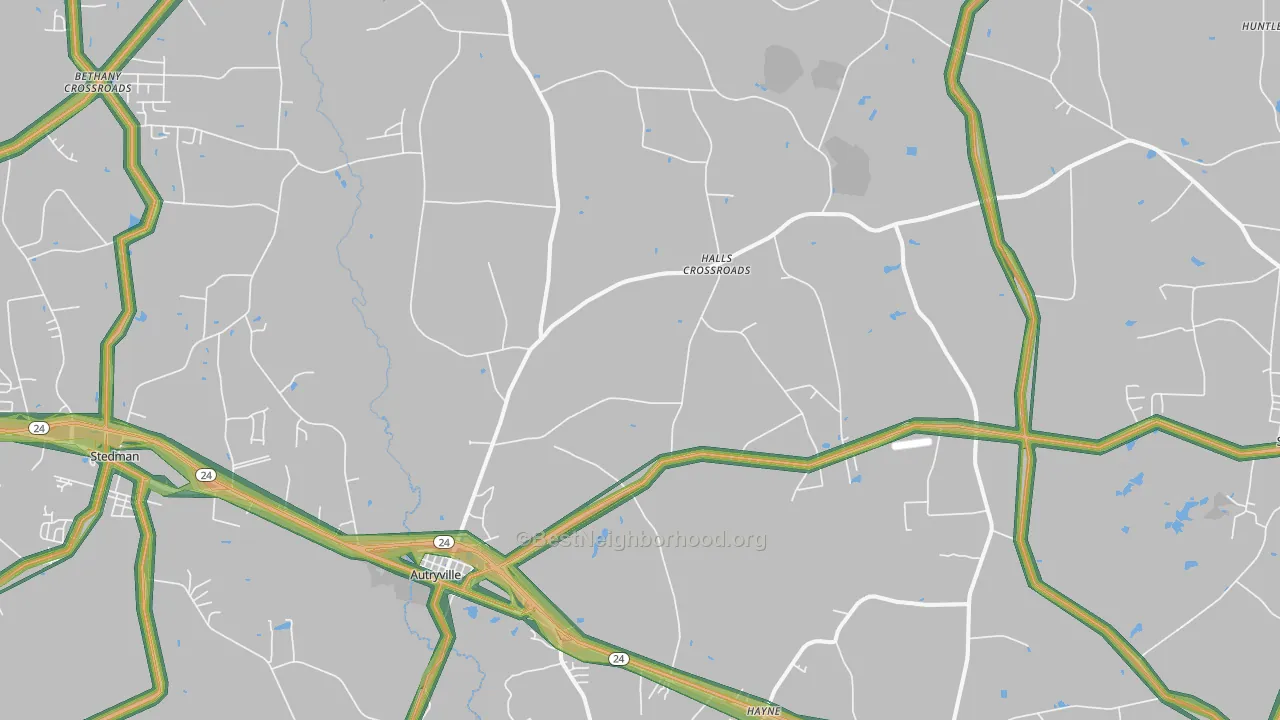 28318, NC Map of Noise Levels in 28318