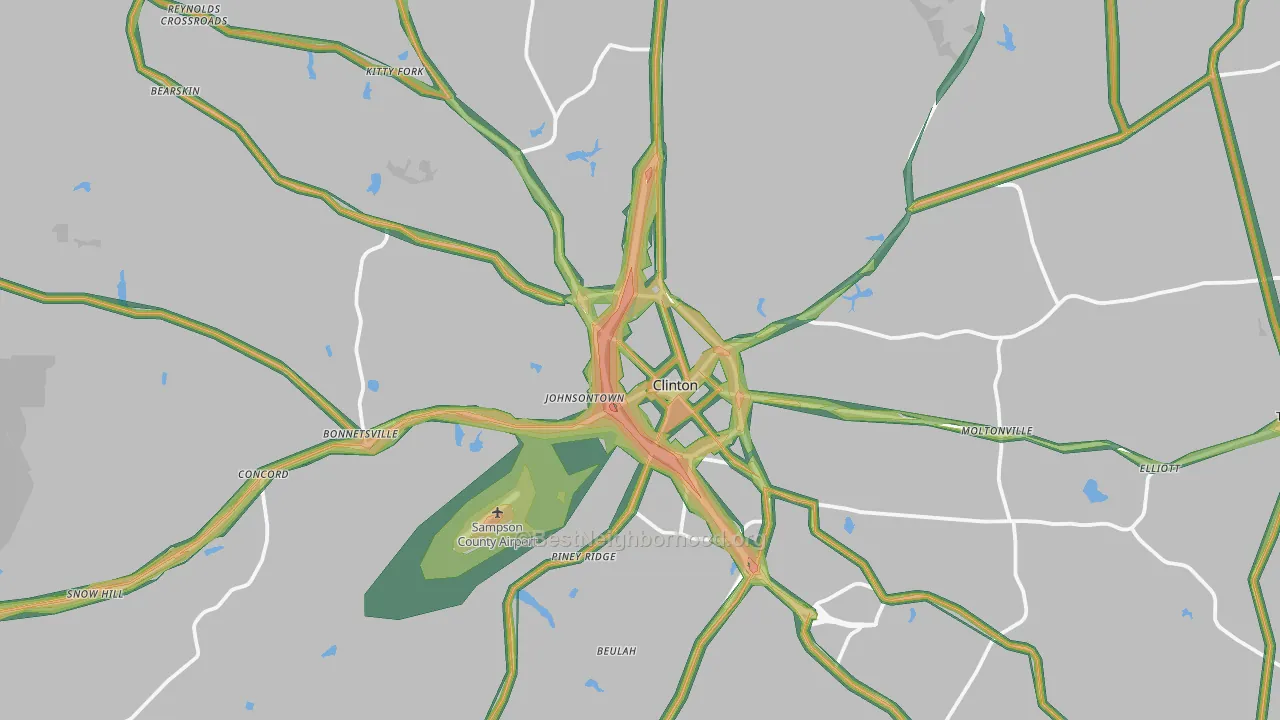 28328, NC Map of Noise Levels in 28328