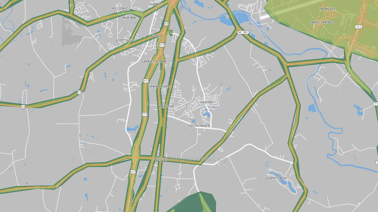 28333, NC Map of Noise Levels in 28333