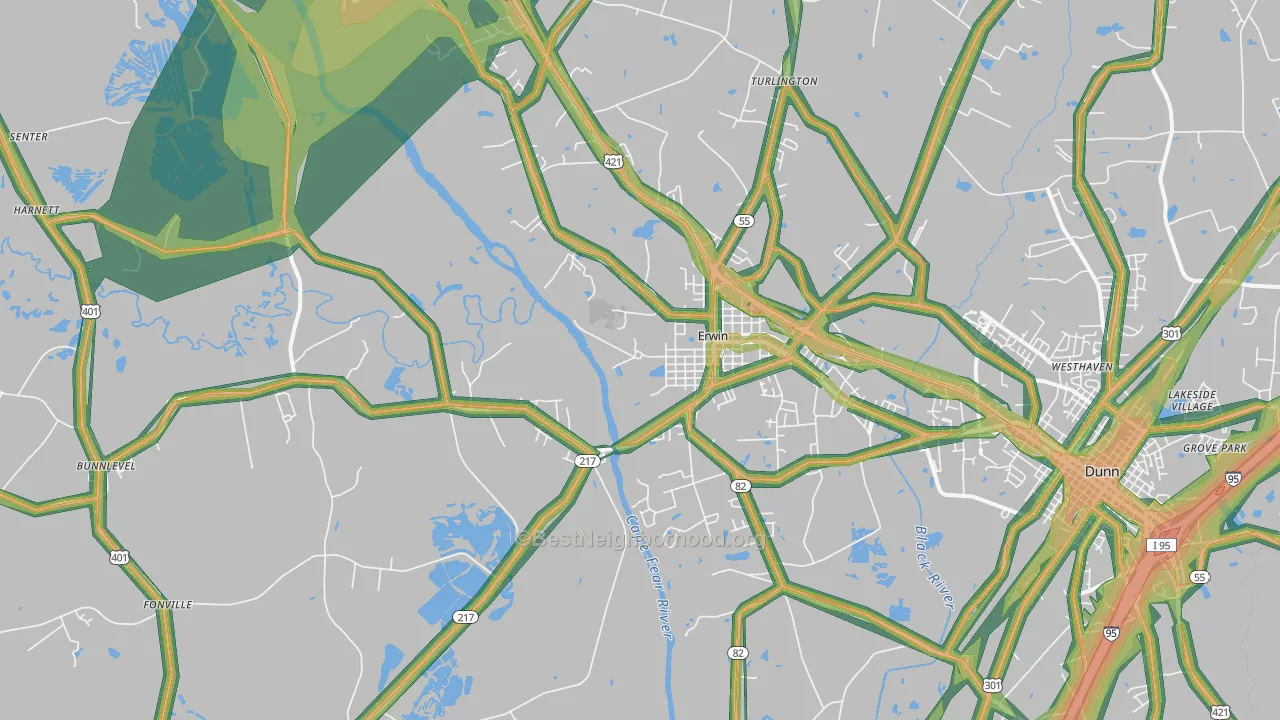 28339, NC Map of Noise Levels in 28339