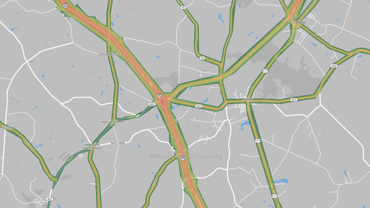 28341, NC Map of Noise Levels in 28341