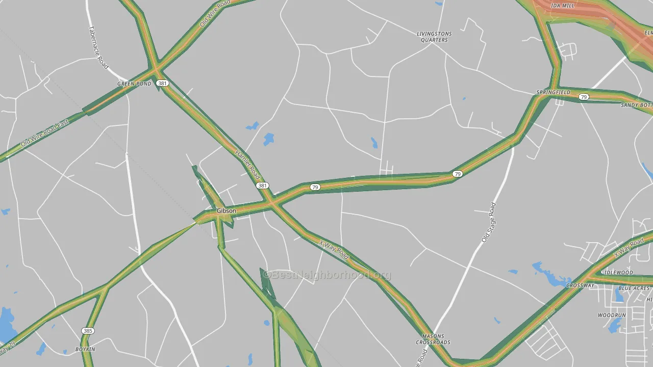 28343, NC Map of Noise Levels in 28343