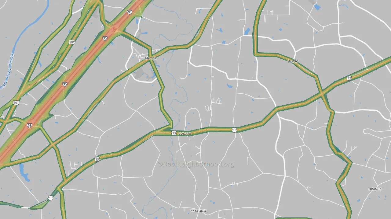 28344, NC Map of Noise Levels in 28344