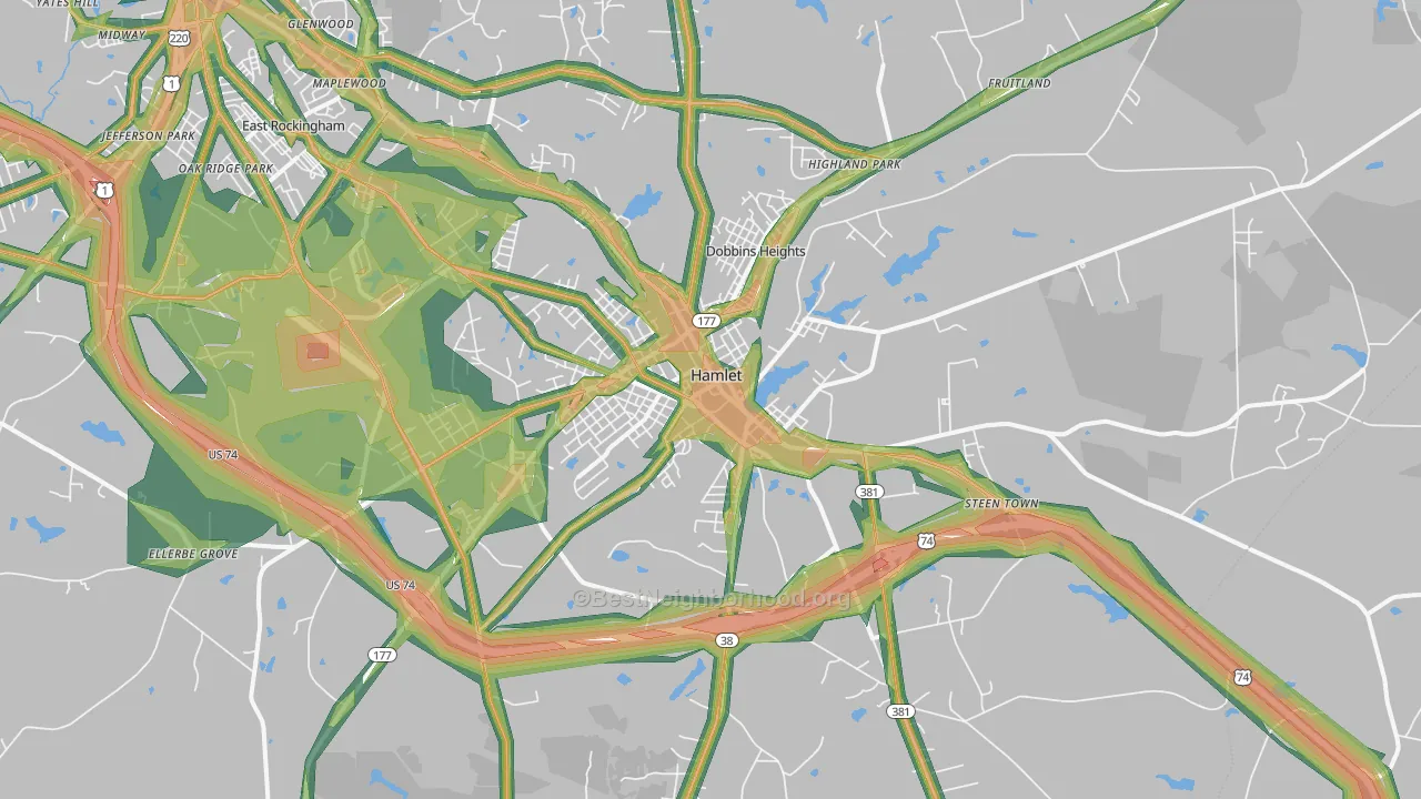 28345, NC Map of Noise Levels in 28345