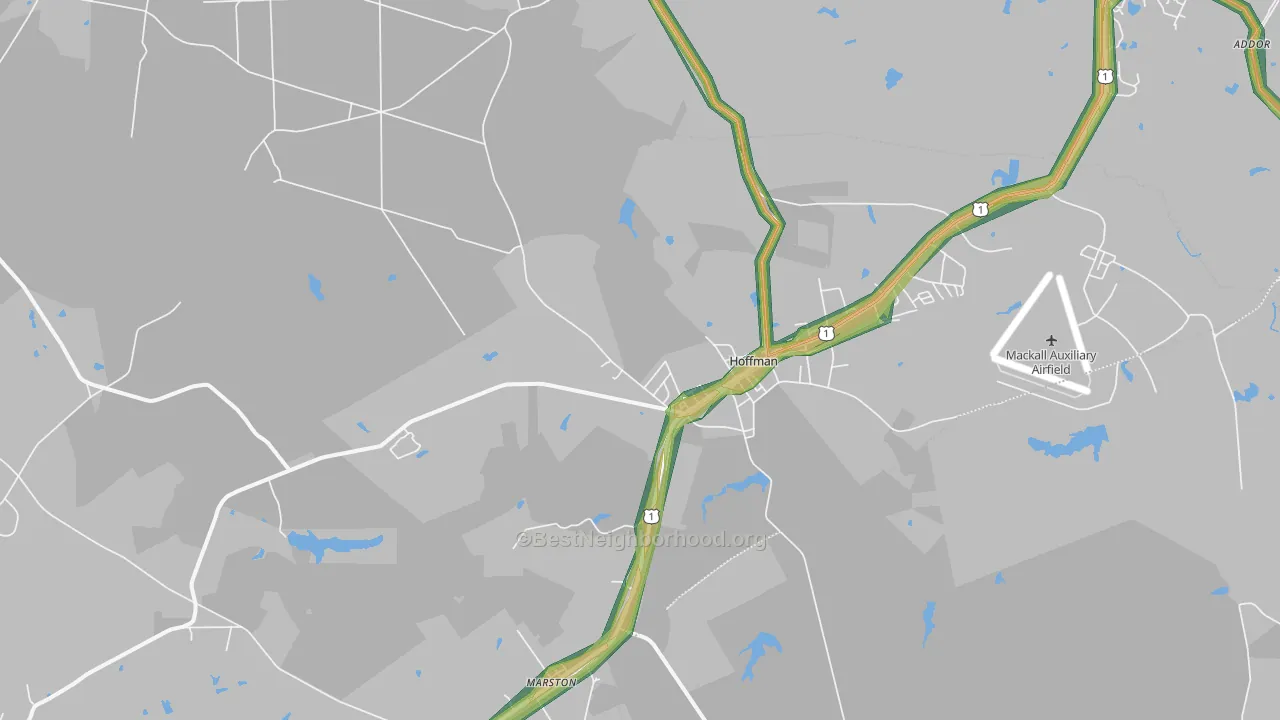 28347, NC Map of Noise Levels in 28347