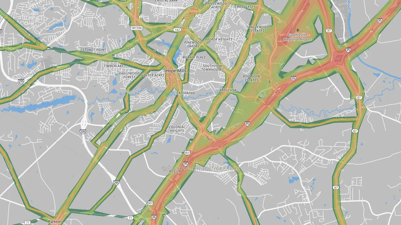 28348, NC Map of Noise Levels in 28348