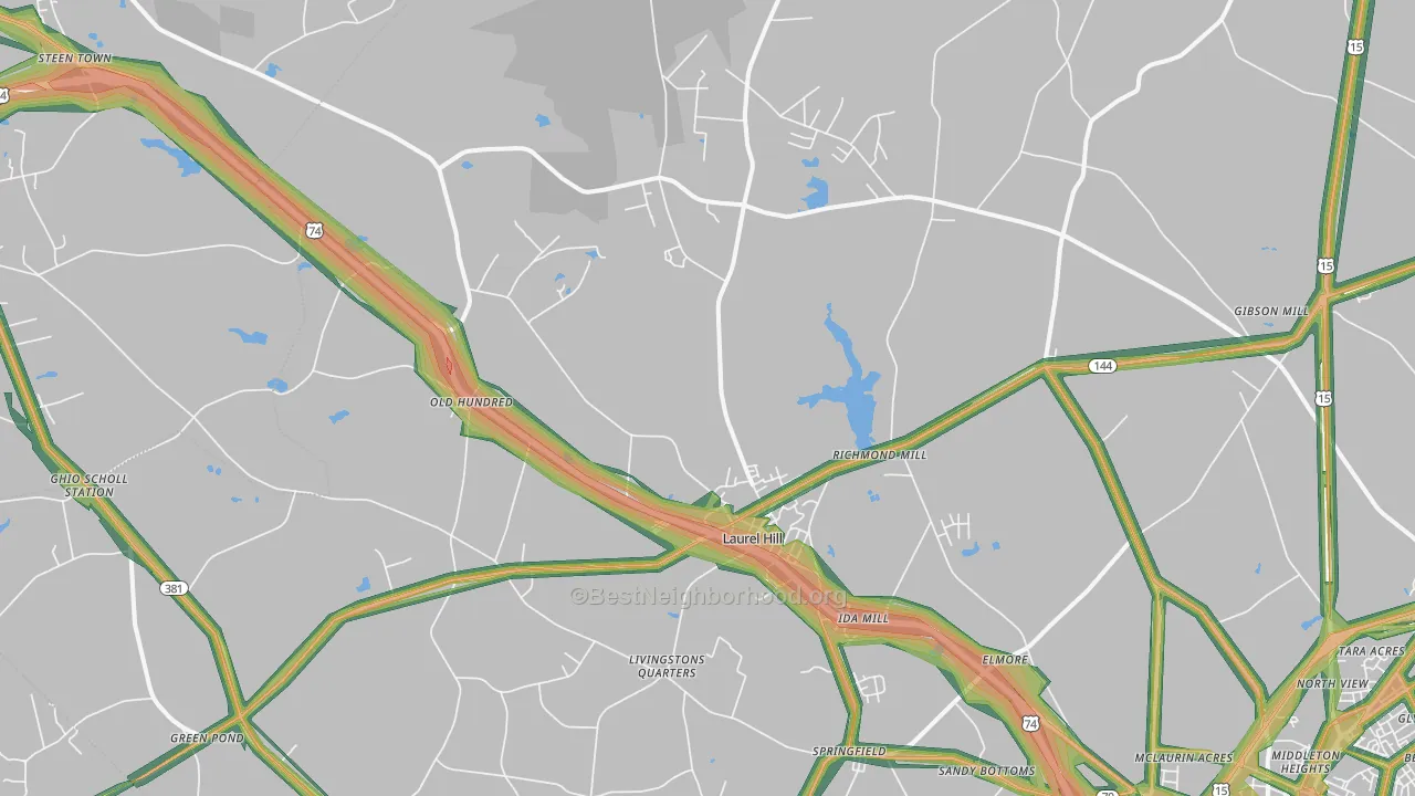 28351, NC Map of Noise Levels in 28351