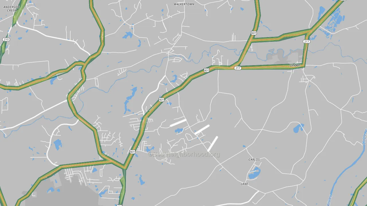28356, NC Map of Noise Levels in 28356