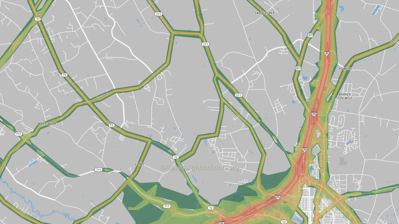 28360, NC Map of Noise Levels in 28360
