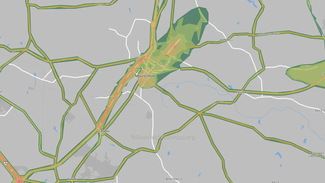 28365, NC Map of Noise Levels in 28365