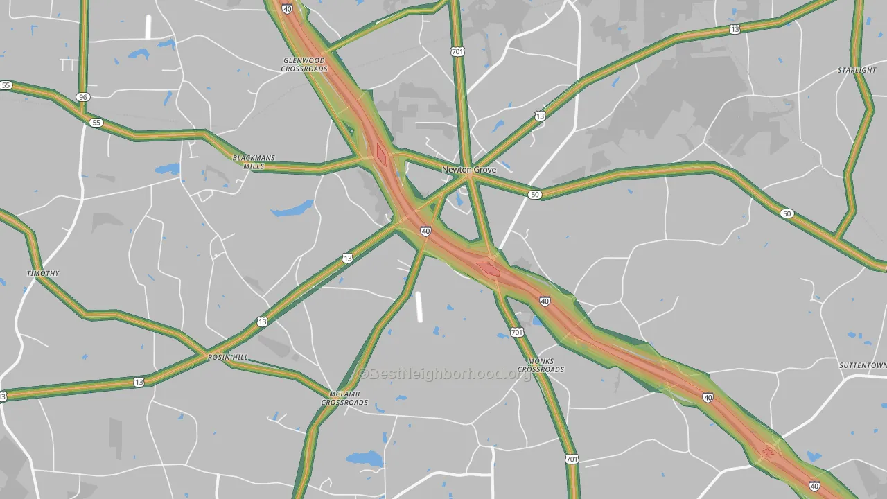 28366, NC Map of Noise Levels in 28366