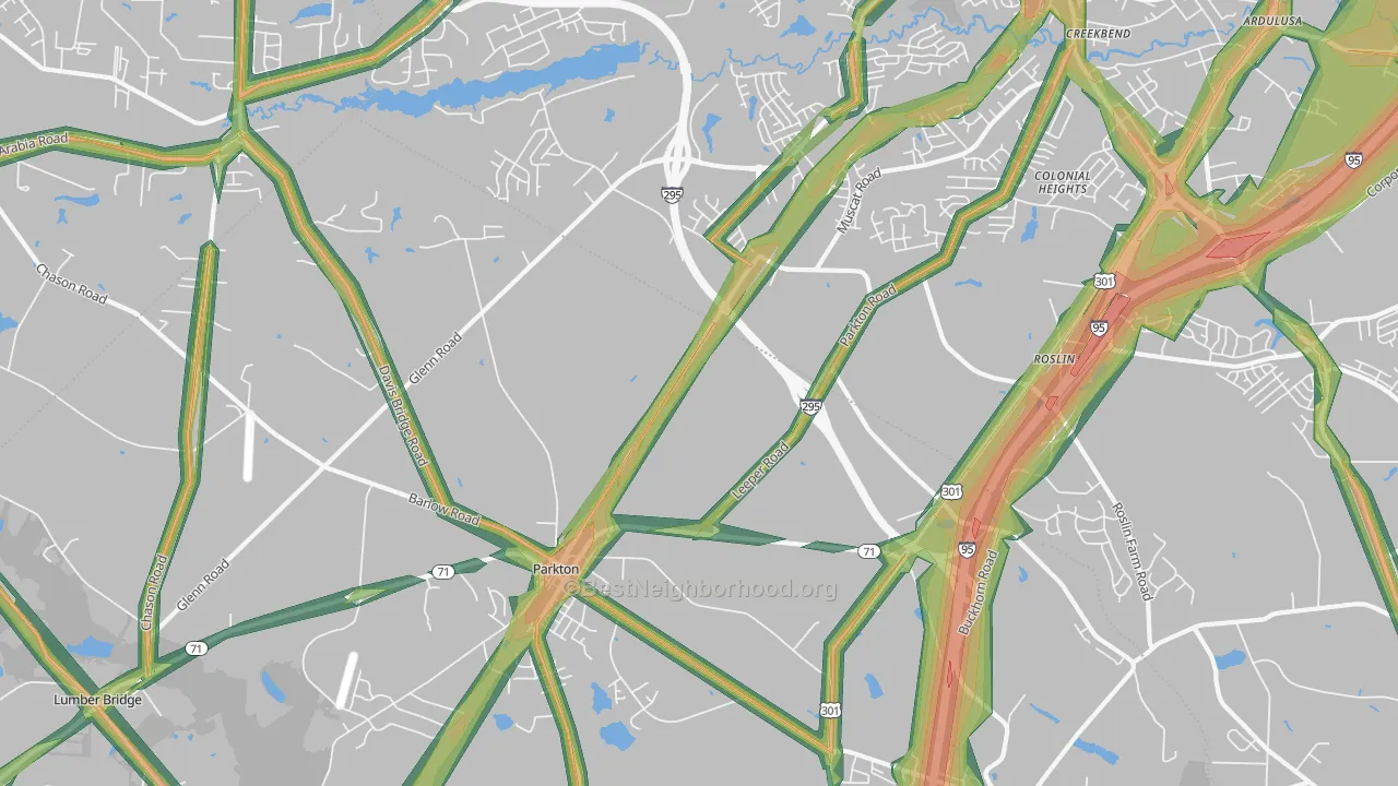 28371, NC Map of Noise Levels in 28371