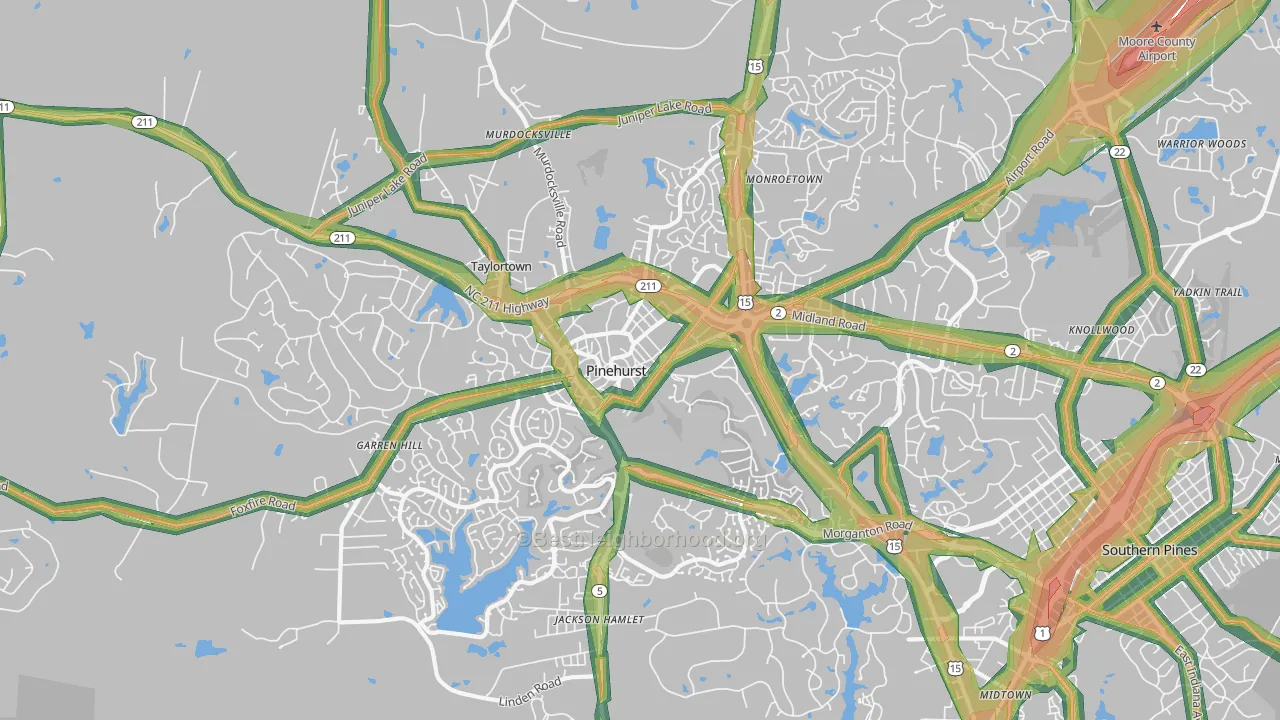 28374, NC Map of Noise Levels in 28374