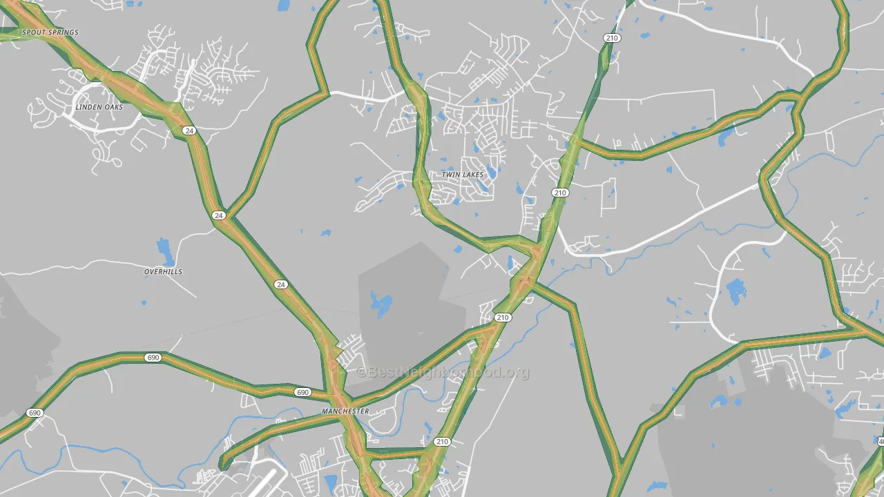 28390, NC Map of Noise Levels in 28390