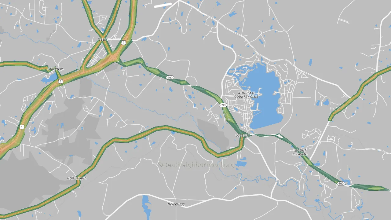 28394, NC Map of Noise Levels in 28394