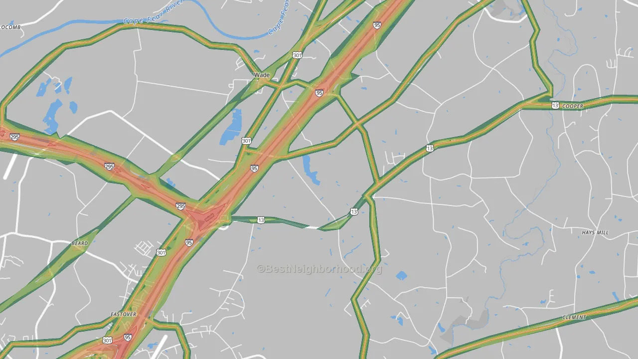 28395, NC Map of Noise Levels in 28395