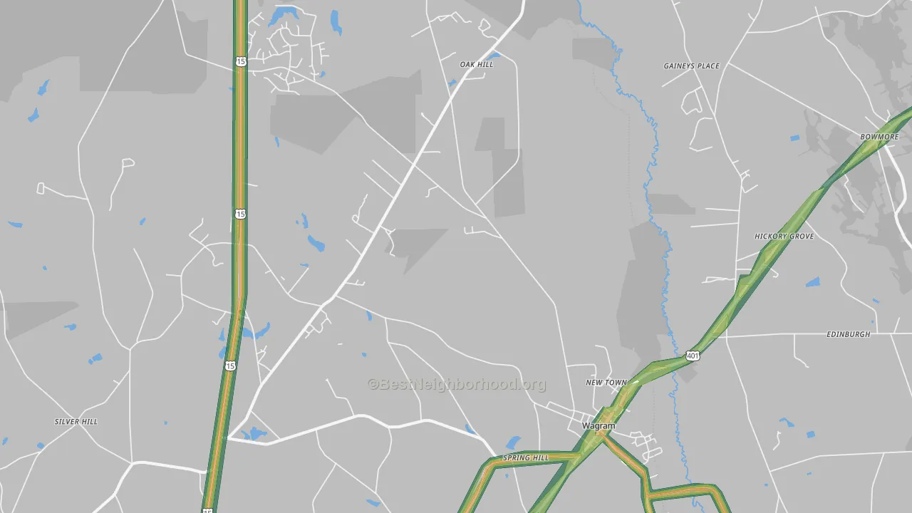 28396, NC Map of Noise Levels in 28396