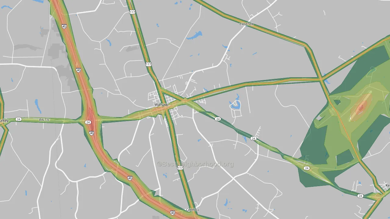 28398, NC Map of Noise Levels in 28398