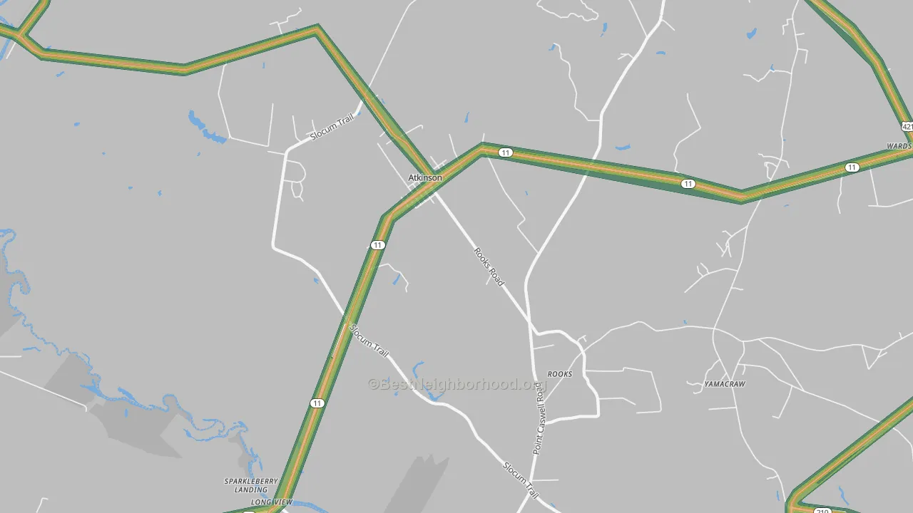 28421, NC Map of Noise Levels in 28421