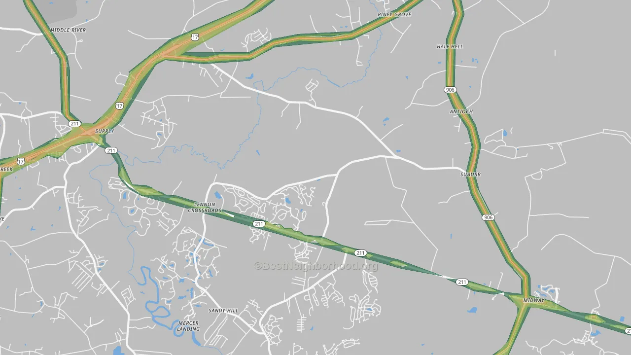 28422, NC Map of Noise Levels in 28422
