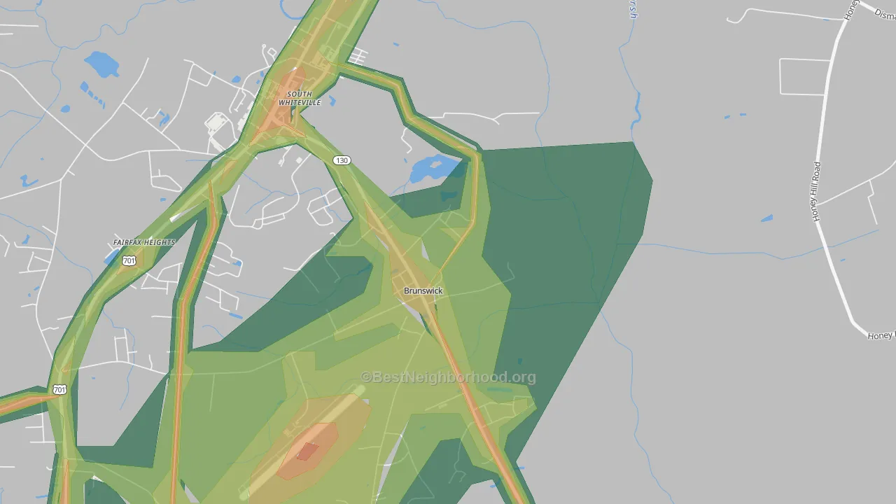 28424, NC Map of Noise Levels in 28424