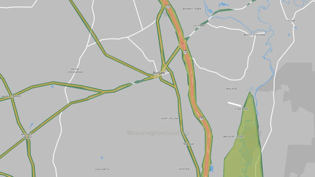 28425, NC Map of Noise Levels in 28425