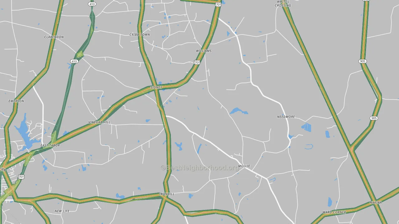 28432, NC Map of Noise Levels in 28432