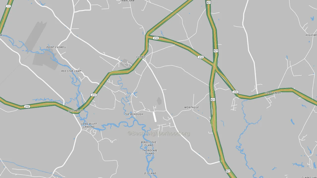 28435, NC Map of Noise Levels in 28435