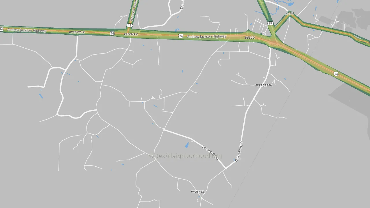 28436, NC Map of Noise Levels in 28436