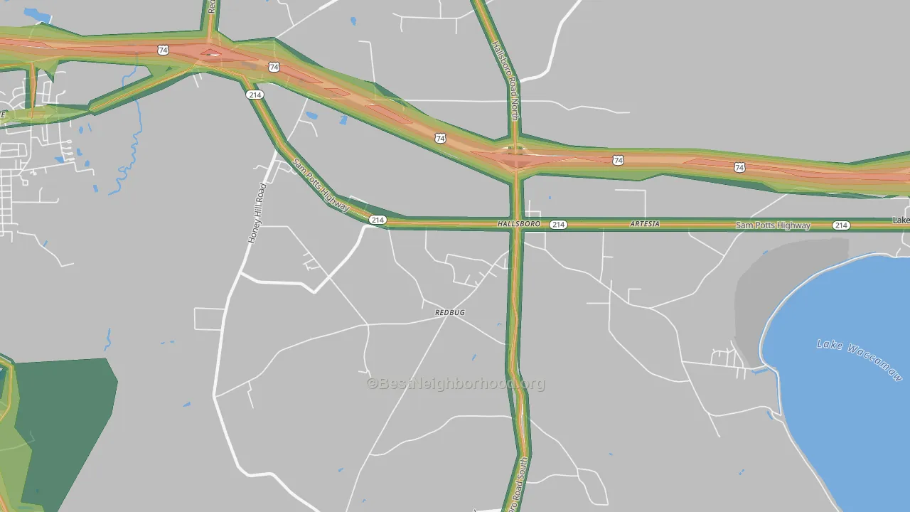 28442, NC Map of Noise Levels in 28442