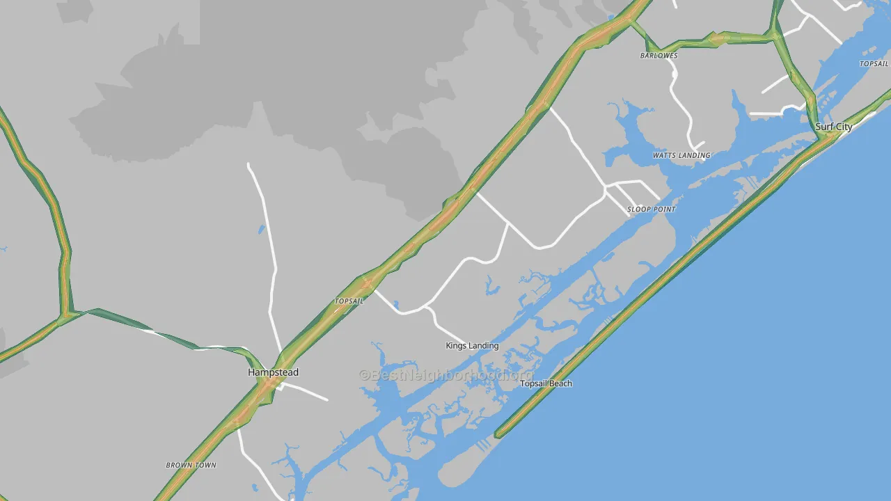 28443, NC Map of Noise Levels in 28443