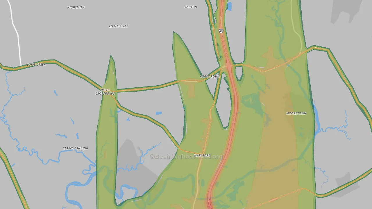 28457, NC Map of Noise Levels in 28457