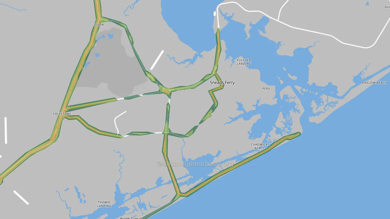 28460, NC Map of Noise Levels in 28460