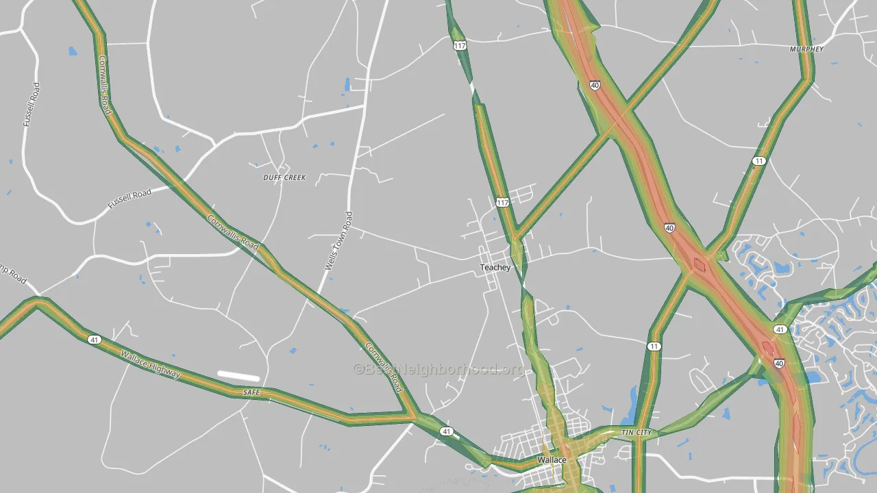 28464, NC Map of Noise Levels in 28464